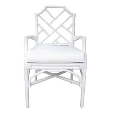 Kara Rattan Arm Chair, White
